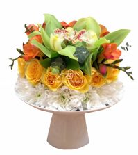 Trandafiri galbeni si portocalii